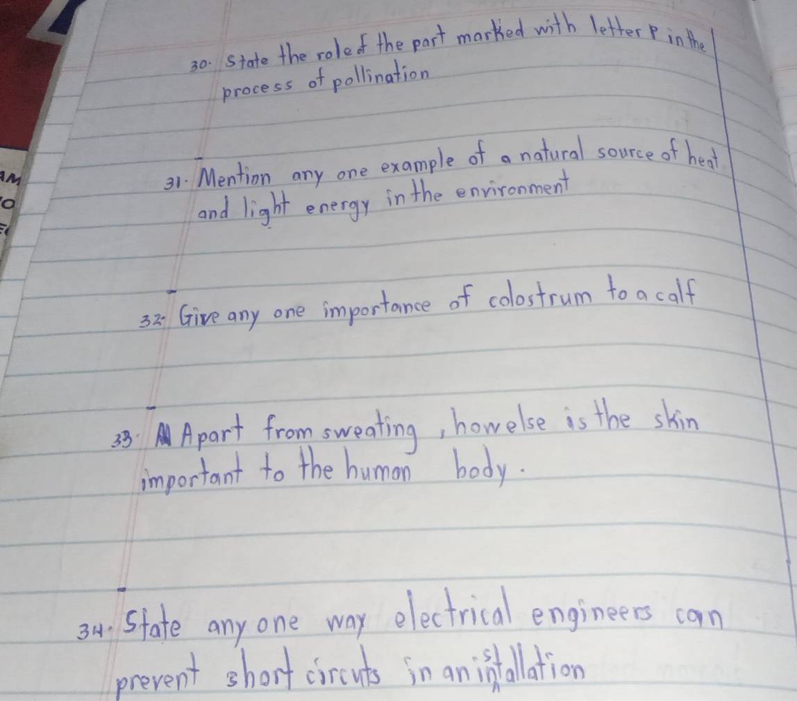 Résolu :State the role of the part marked with letter p in the process ...