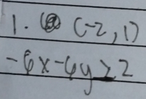 (-2,1)
-6x-6y≥ 2