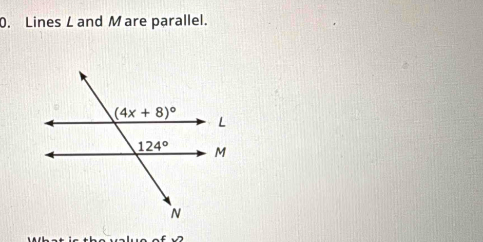 Lines L and M are parallel.