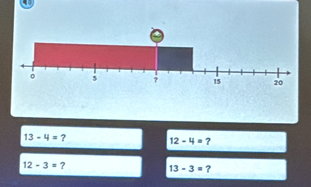 13-4= ?
12-4= ?
12-3= ?
13-3= ?