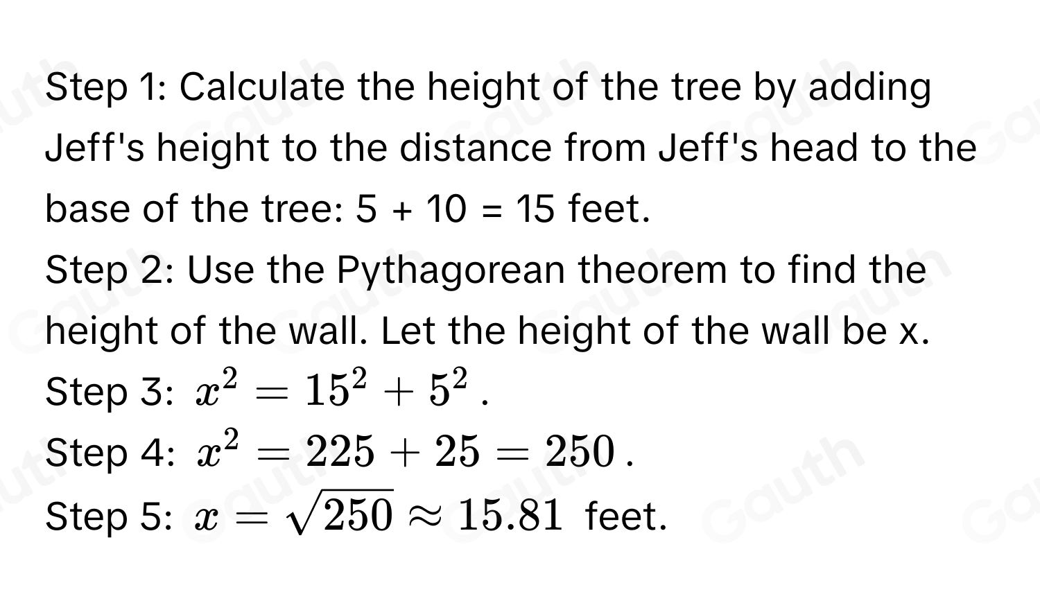 Solved: A tree that fell during a storm landed on the top of a wall _so ...
