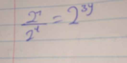  2^7/2^x =2^(3y)