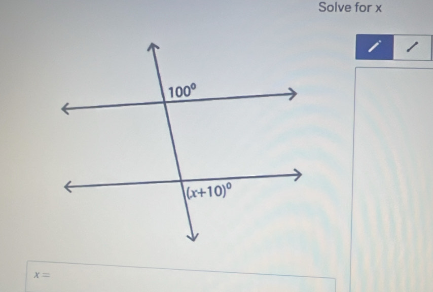 Solve for x
x=