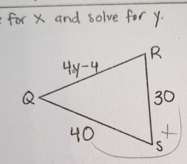 for x and solve for y.