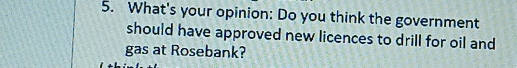 What's your opinion: Do you think the government 
should have approved new licences to drill for oil and 
gas at Rosebank?