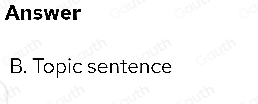 Solved: Which of the following best describes sentence 1 in the ...