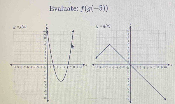 Evaluate: f(g(-5))
x