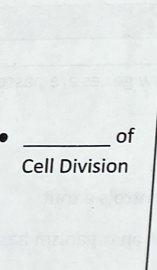 of 
Cell Division