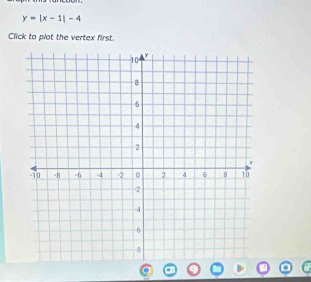 y=|x-1|-4
Click to plot the vertex first.