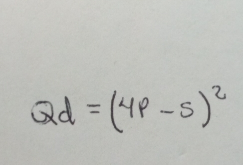 Qd=(4p-s)^2