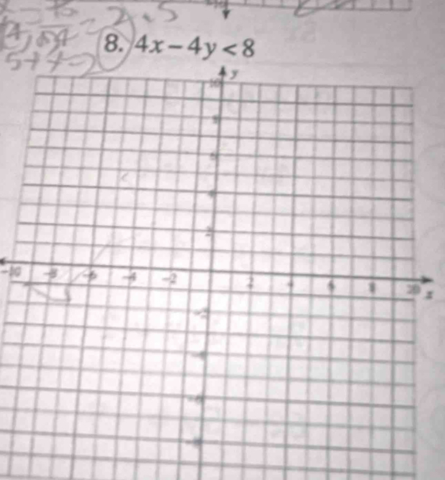 4x-4y<8</tex>
-10 x