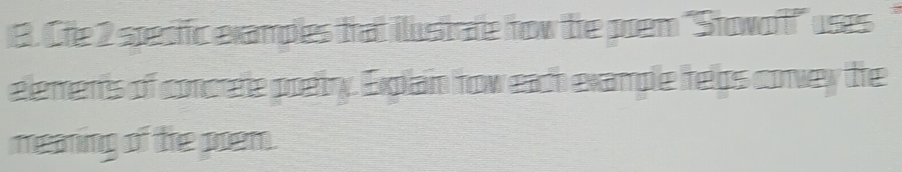 Solved: Che 2 speciic examples that Illustrale how the poem 'Stowoff ...