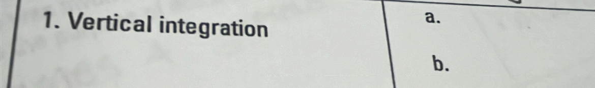 Vertical integration 
a. 
b.