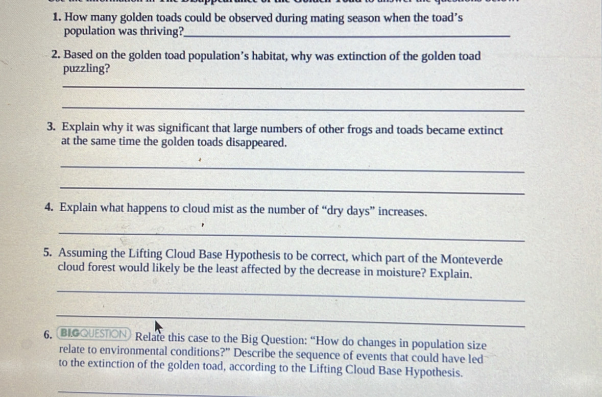 Solved: How many golden toads could be observed during mating season ...