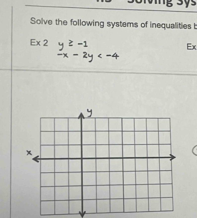 og sys 
Solve the following systems of inequalities b 
Ex 2 
Ex