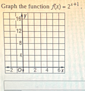 Graph the function f(x)=2^(x+1).