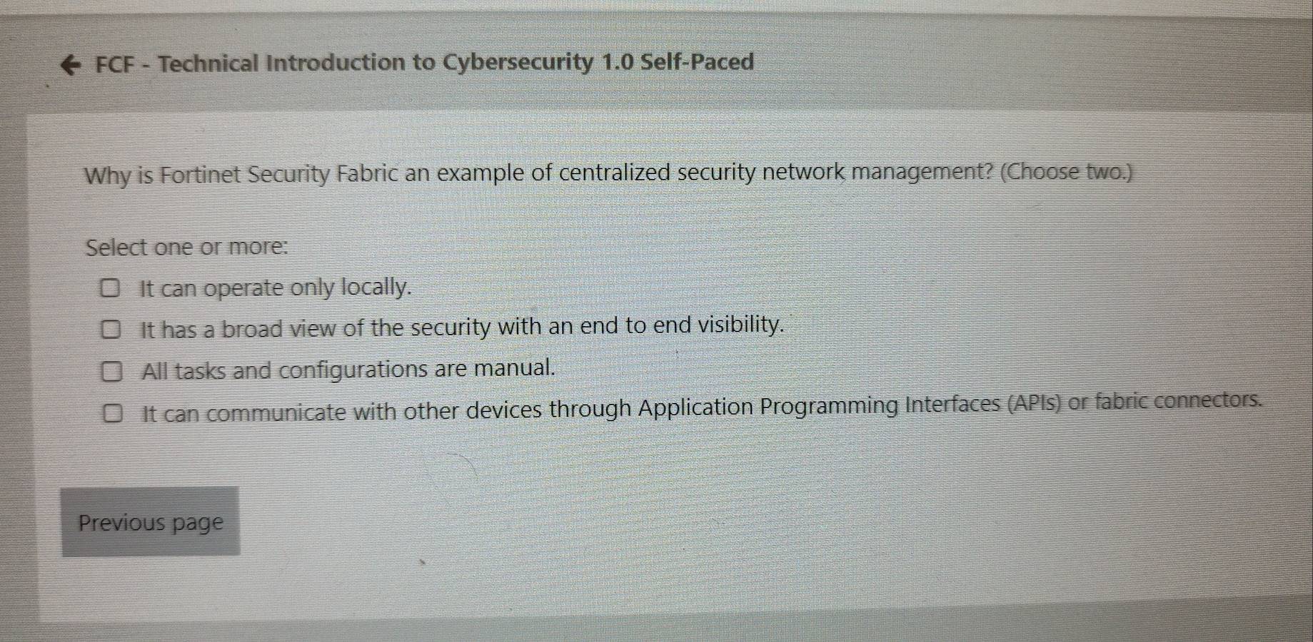 Solved: FCF - Technical Introduction to Cybersecurity 1.0 Self-Paced ...