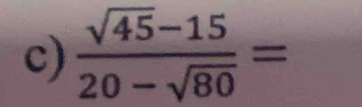  (sqrt(45)-15)/20-sqrt(80) =