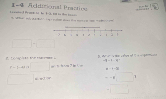 Solved: 1-4 Additional Practice Multimedia Scan for Leveled Practice In ...
