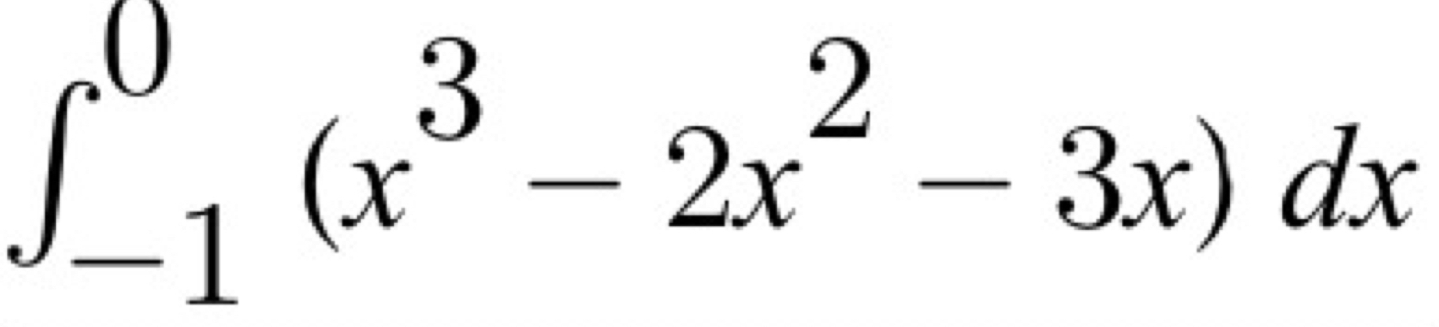 ∈t _(-1)^0(x^3-2x^2-3x)dx