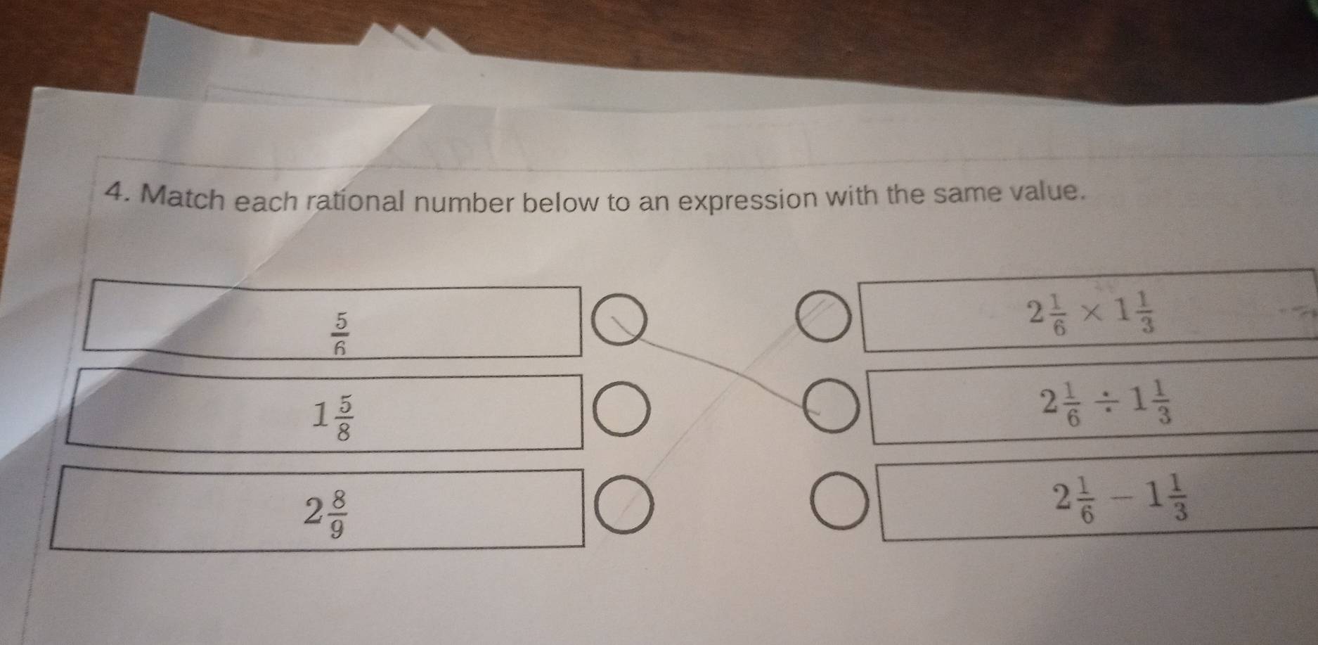 Solved: Match each rational number below to an expression with the same ...