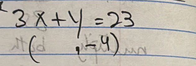 3x+y=23
,-4)