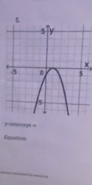 x
y-intercept =
Equation: