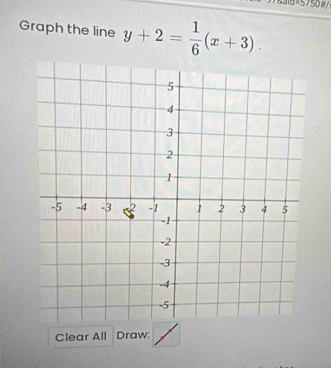 =5/50# 
Graph the line y+2= 1/6 (x+3). 
Clear All Draw: