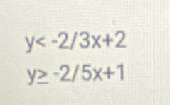 y
y≥ -2/5x+1