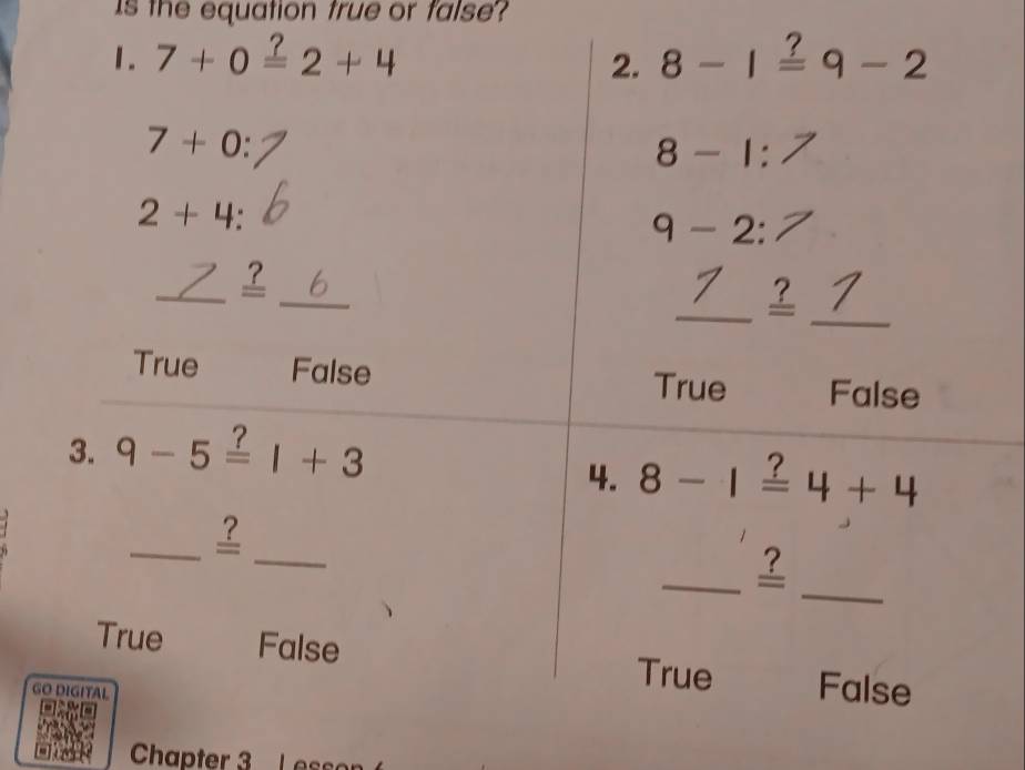 is the equation true or false?
G
Chapter 3 a