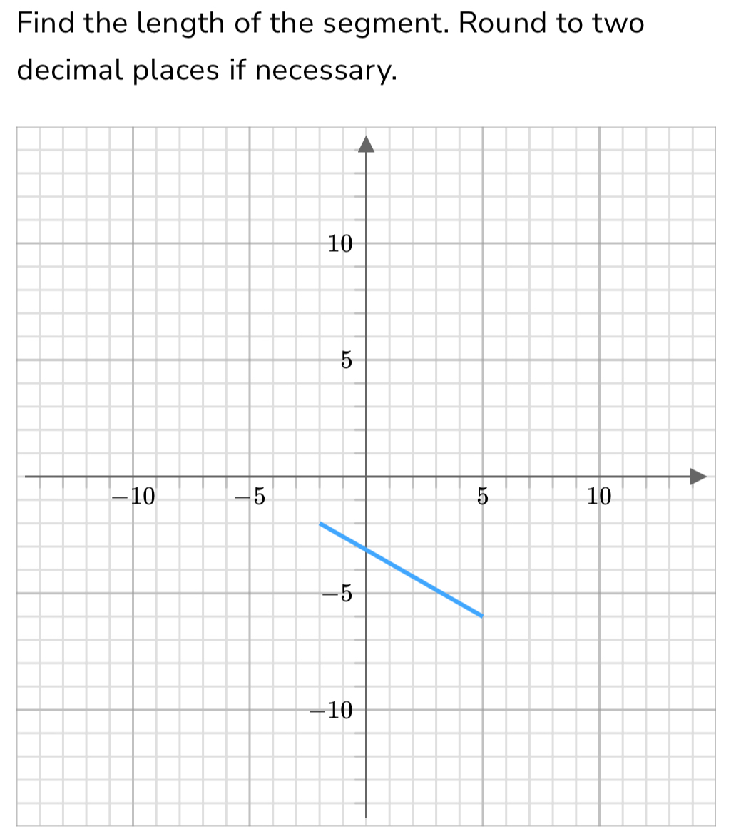 Find the length of the segment. Round to two 
decimal places if necessary.