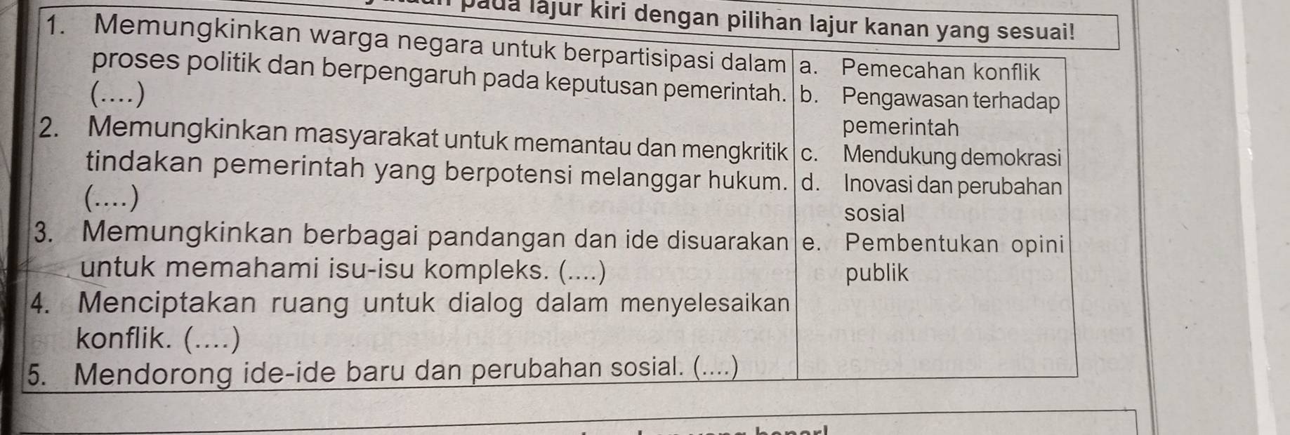 paua lajur kiri dengan pilih