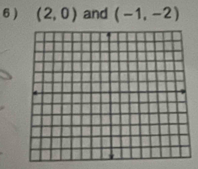 6 ) (2,0) and (-1,-2)