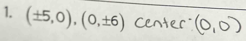 (± 5,0), (0,± 6)