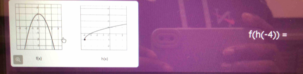 f(h(-4))=
f(x)
h(x)