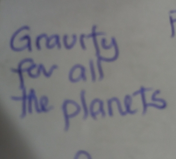 Gravity 
few all 
the planets