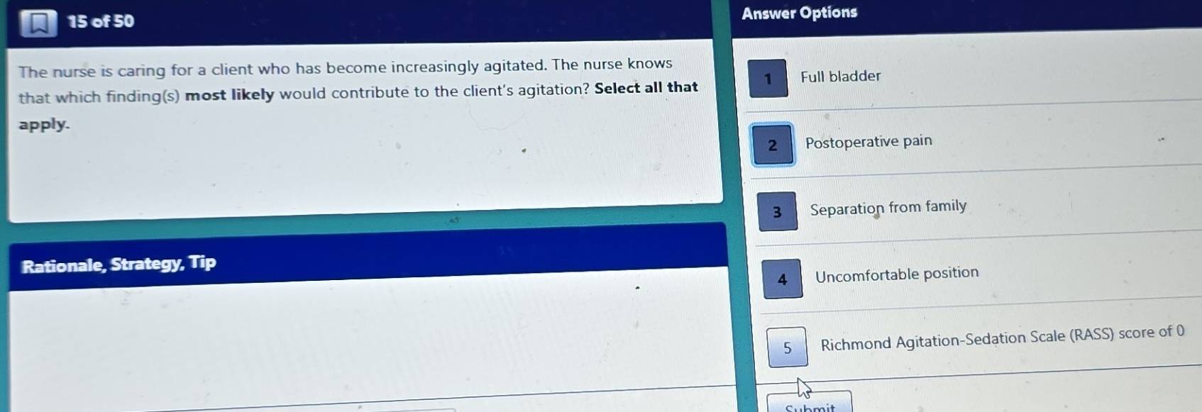Solved: of 50 Answer Options The nurse is caring for a client who has ...
