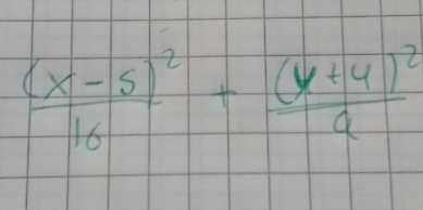 frac (x-5)^216+frac (y+4)^29