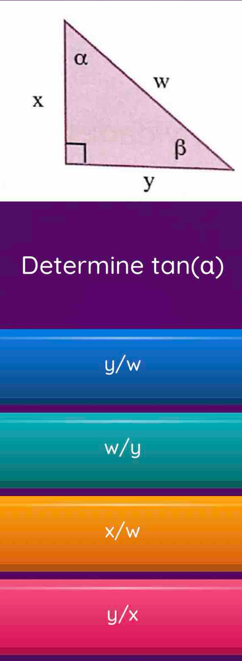 Determine tan(a)
2
/ x