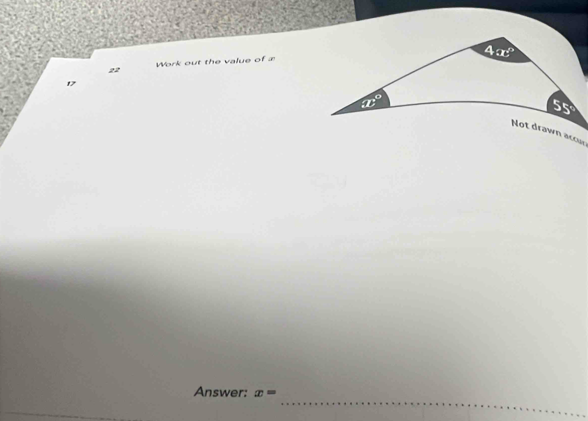 Work out the value of a
22
17
_
Answer: x=