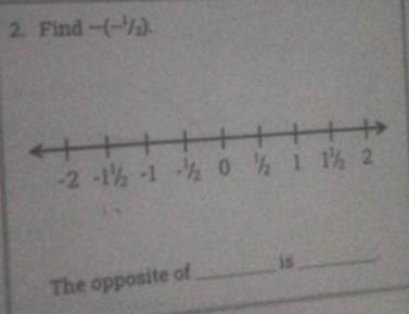 Find -(-^1/_2).
The opposite of _is_ .