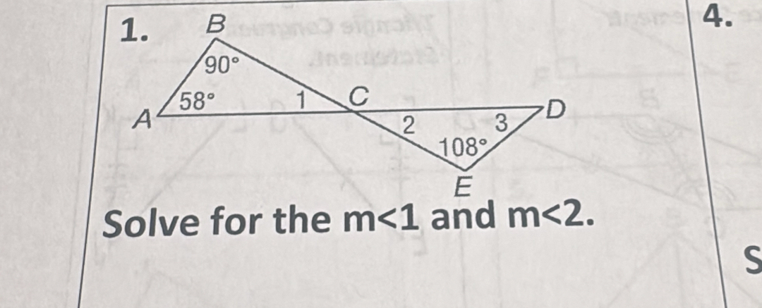 Solve for the m<1</tex> m<2.
S