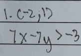 (-2,1)
7x-7y>-3