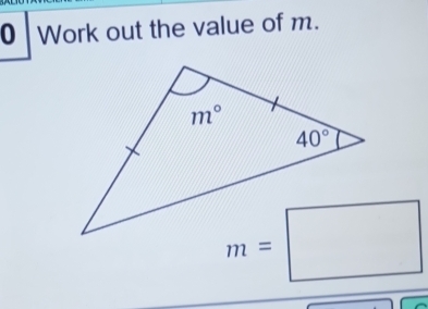 Work out the value of m.