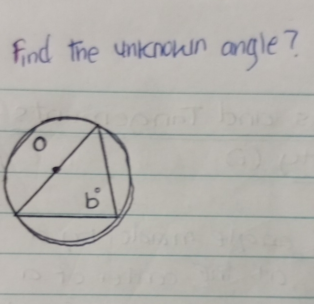 find the unknown angle?