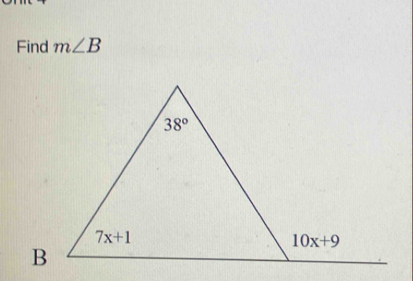 Find m∠ B