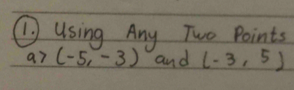 using Any Two Points 
O 7(-5,-3) and (-3,5)