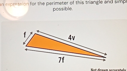 an expression for the perimeter of this triangle and simpl 
possible.