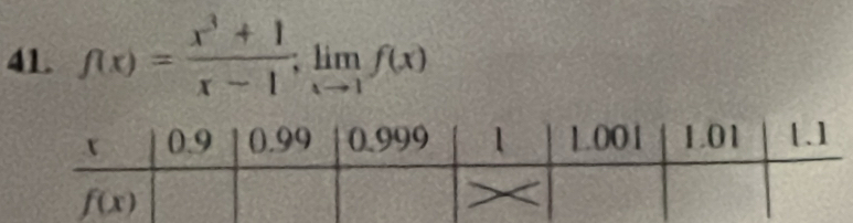 f(x)= (x^3+1)/x-1 ;fimf(x)