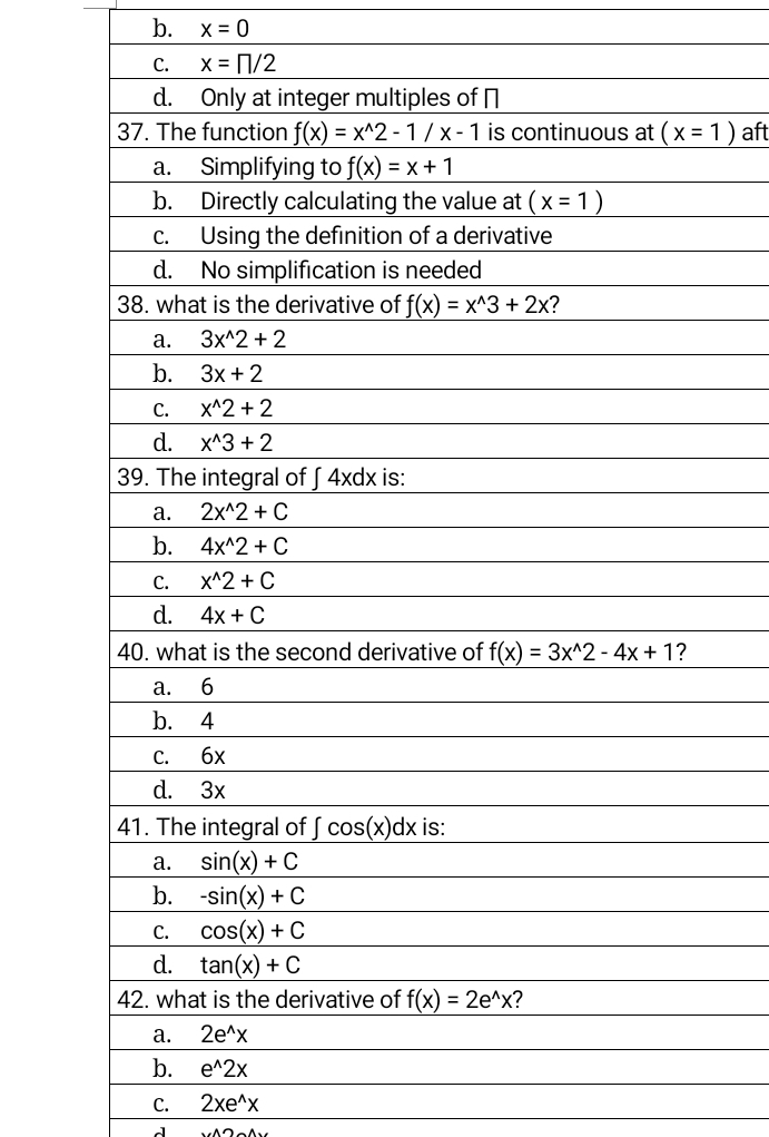 x=0
aft
C. 2xe^(wedge)x
A∩ A∩ A